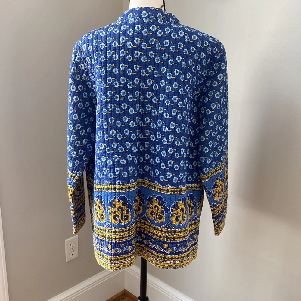 Reversible quilted handmade coat jacket Provençal boxy layering medium